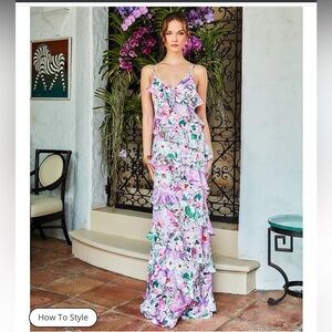 Belle Badgley Mischka Lilac Maren Dress